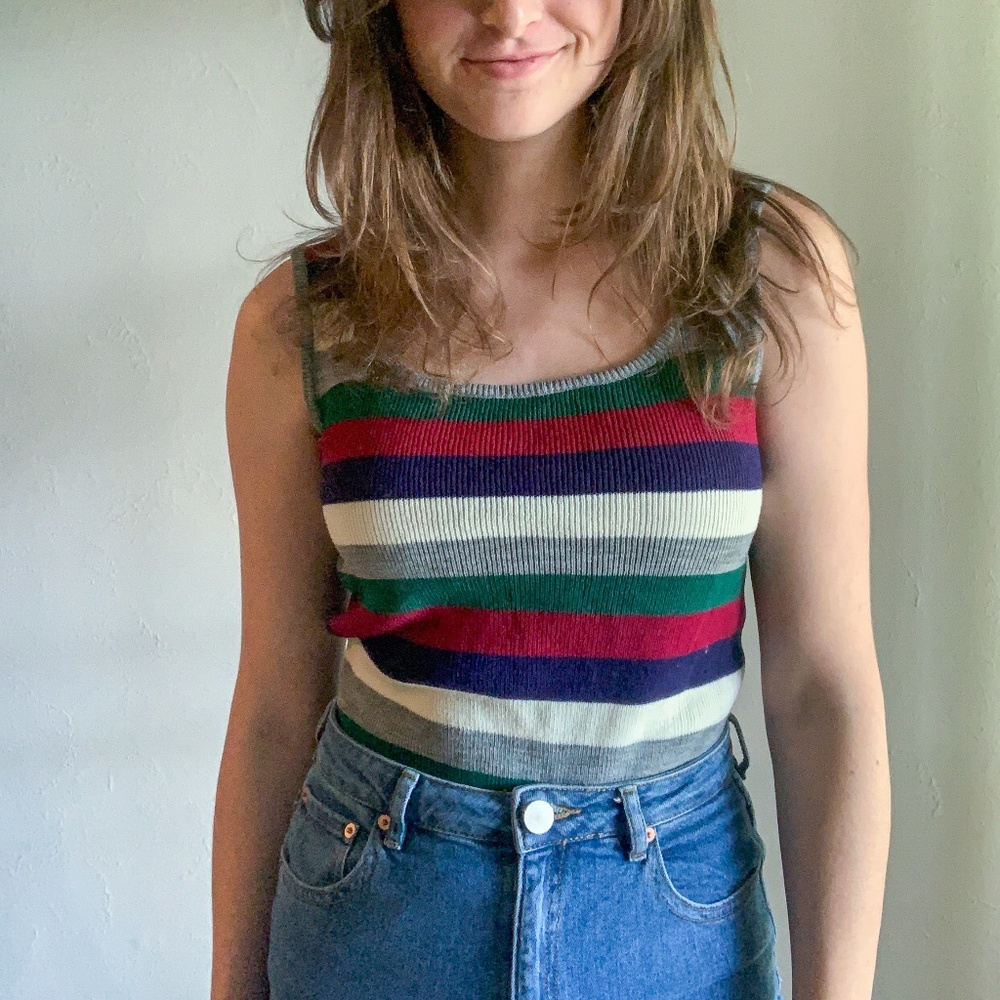 striped knit tank
